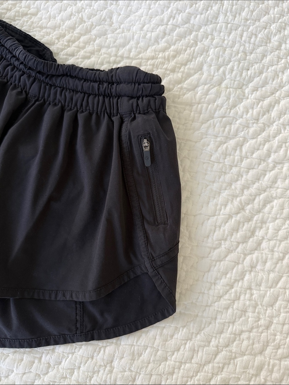 Women’s Black Layered Athletic Shorts - Picture 3 of 3